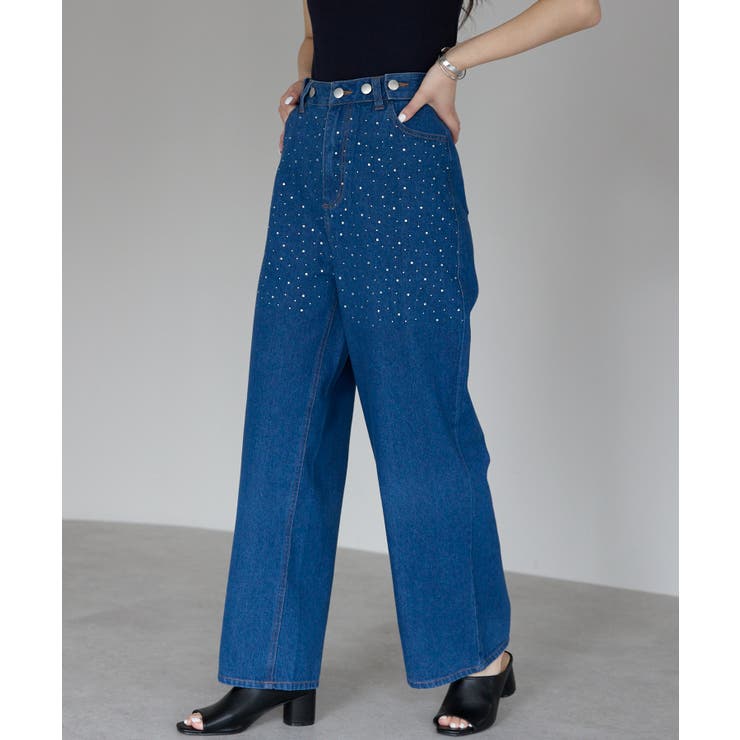 ラインストーン付きデニムパンツ | PREFERIR | 詳細画像7 