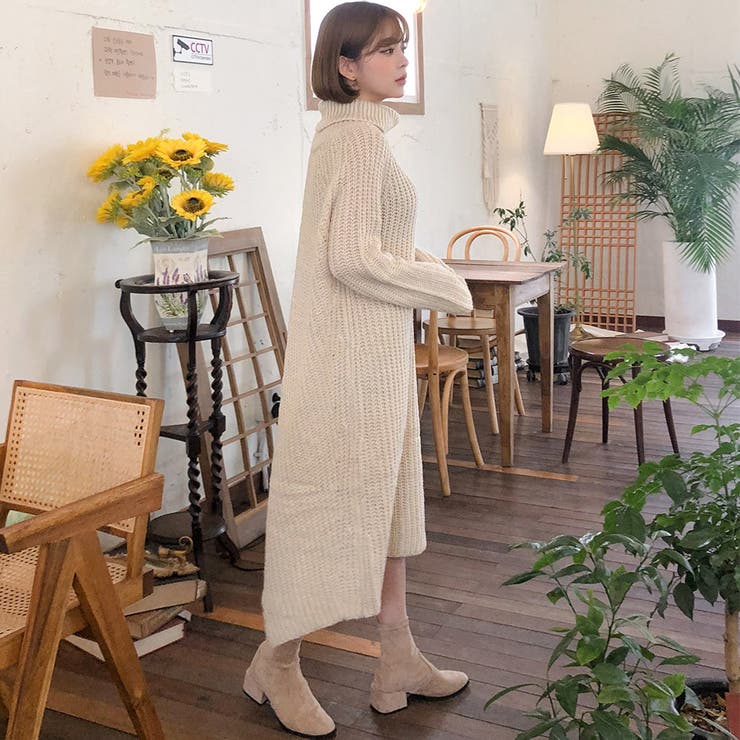 ローゲージニットロングワンピース ワンピース ニットワンピース[品番