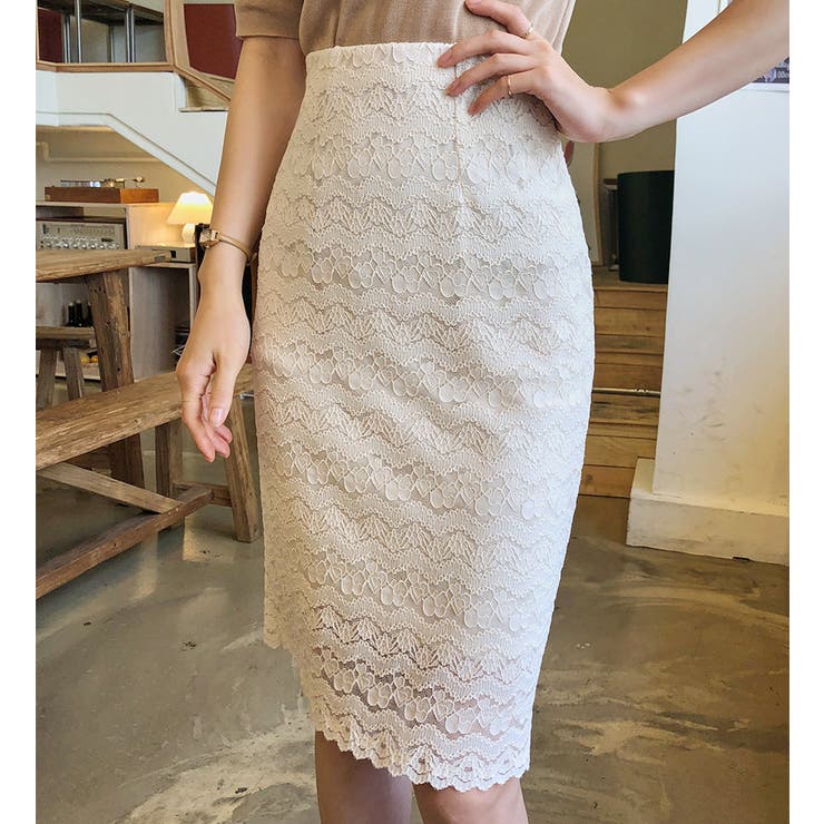 ウェーブレーススカート 透け感 シースルー[品番：AD000010638]｜PREMIUM K（プレミアムケー）のレディースファッション通販