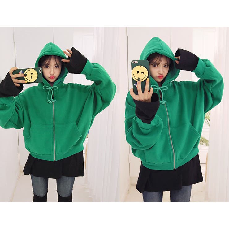 BoTT フード付きパーカー オリーブ BoTT / ボット】Washed Script Logo Zip Hoodie（パーカー）｜BOTT