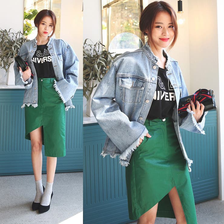 アシンメトリービッグカットスカート 斜めカット 足長効果 | PREMIUM K | 詳細画像3 