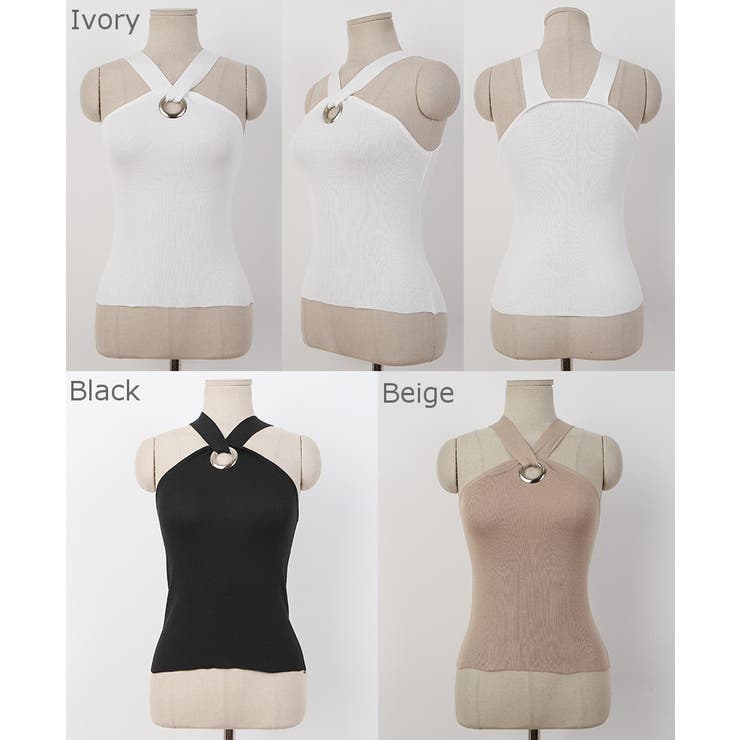ホルターネックキャミソール ジェーンホルターネックキャミソール タンクトップ バストリング