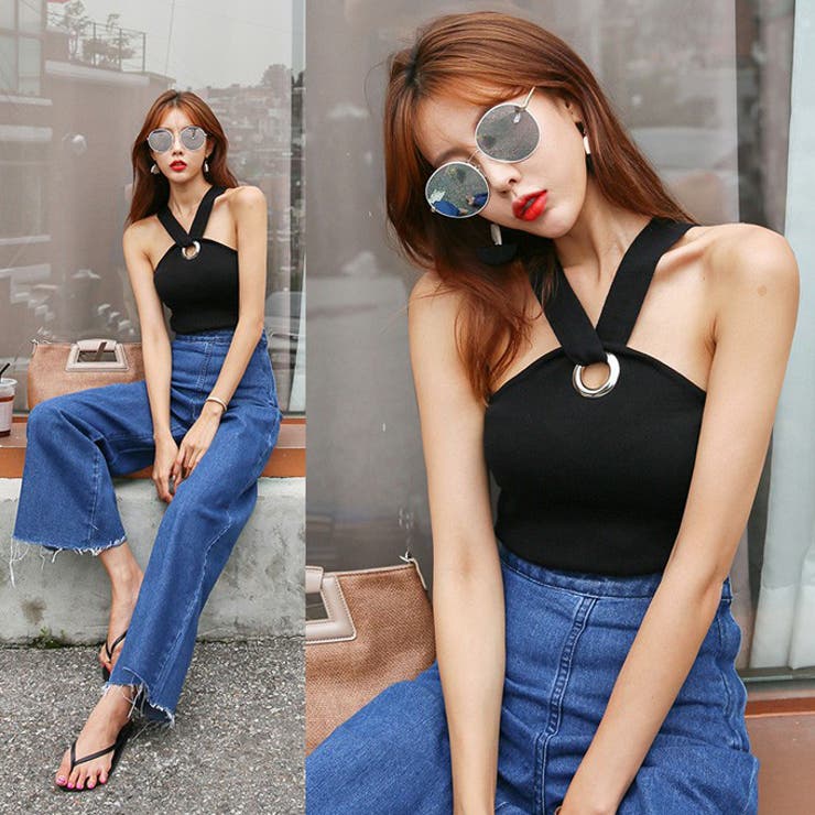 ホルターネックキャミソール ジェーンホルターネックキャミソール タンクトップ バストリング