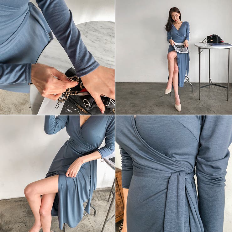セクシーラップロングワンピース 2WAY カシュクール[品番