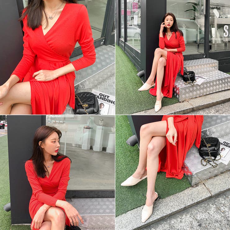 セクシーラップロングワンピース 2WAY カシュクール[品番