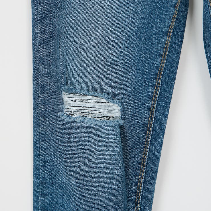 ブルースリムフィットデニム ダメージジーンズ クラッシュ | PREMIUM K | 詳細画像3 