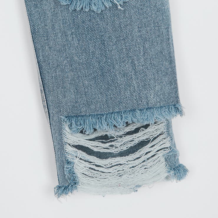 ハイウエストストレートジーンズ ハイダメージ ハードクラッシュ | PREMIUM K | 詳細画像32 