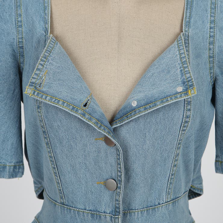 背中スリットデニムワンピース ワンピース デニム | PREMIUM K | 詳細画像17 