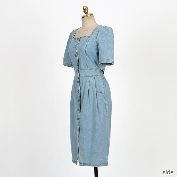 背中スリットデニムワンピース ワンピース デニム | PREMIUM K | 詳細画像2 