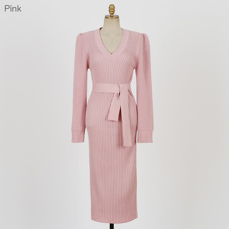 新品未使用☆ウエストリブニットワンピース hz1984.jpg