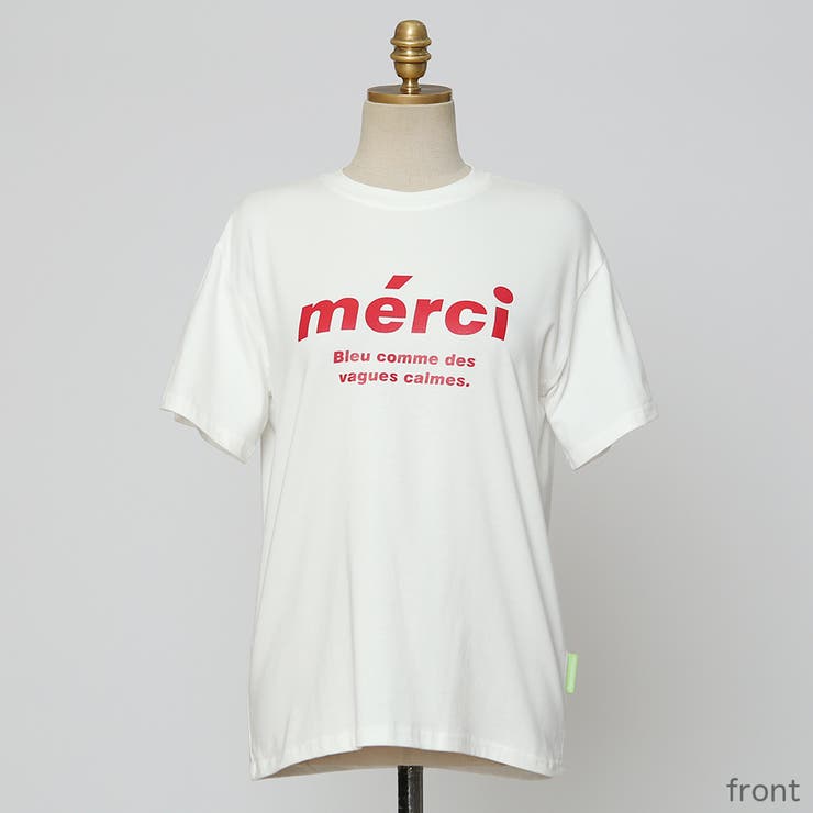 merciカラーレタリングTシャツ 半袖 デザイン[品番：AD000013861