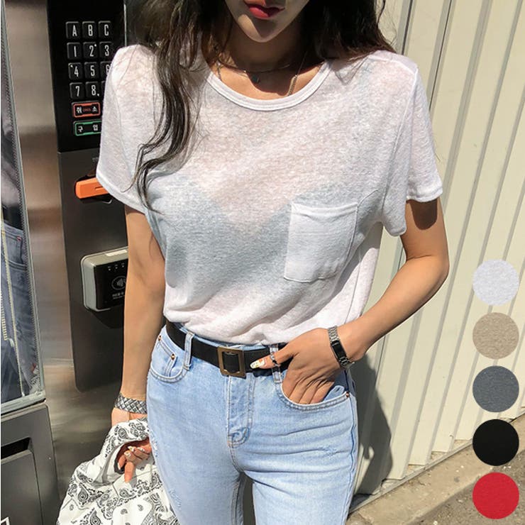 Ivory | リネンミックスポケットTシャツ 半袖 スラブ | PREMIUM K