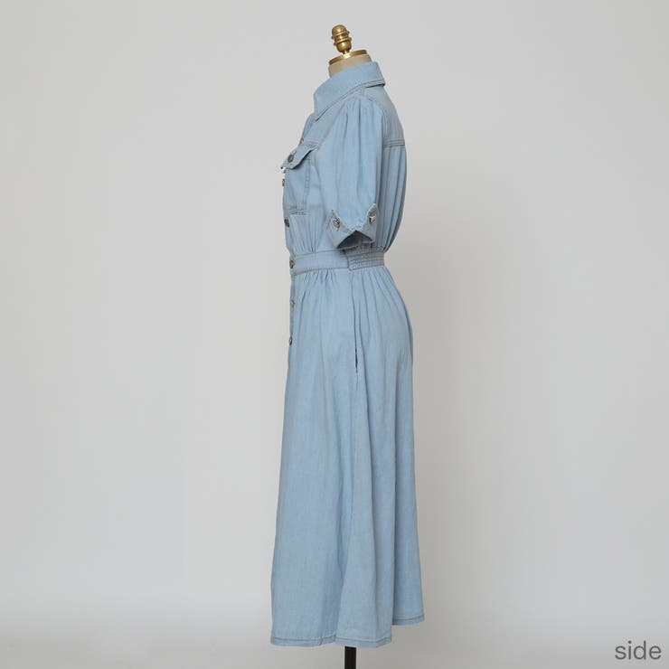 ウイングカフスデニムワンピース マキシワンピース ロングワンピース | PREMIUM K | 詳細画像11 