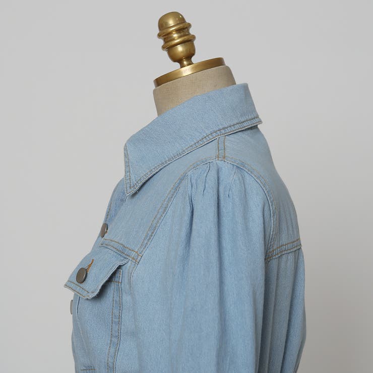 ウイングカフスデニムワンピース マキシワンピース ロングワンピース | PREMIUM K | 詳細画像17 