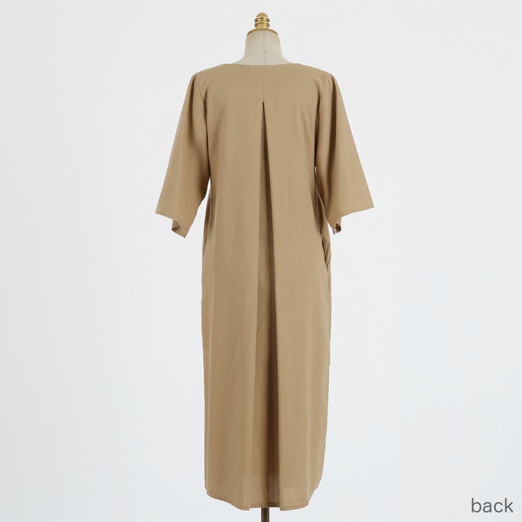 バックタックロングワンピース リネンミックス コットン | PREMIUM K | 詳細画像17 