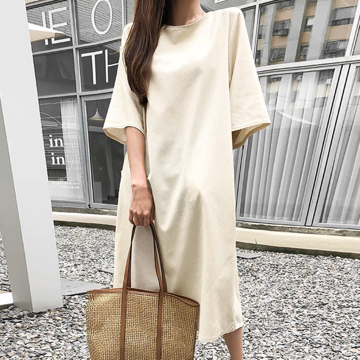 バックタックロングワンピース リネンミックス コットン | PREMIUM K | 詳細画像8 