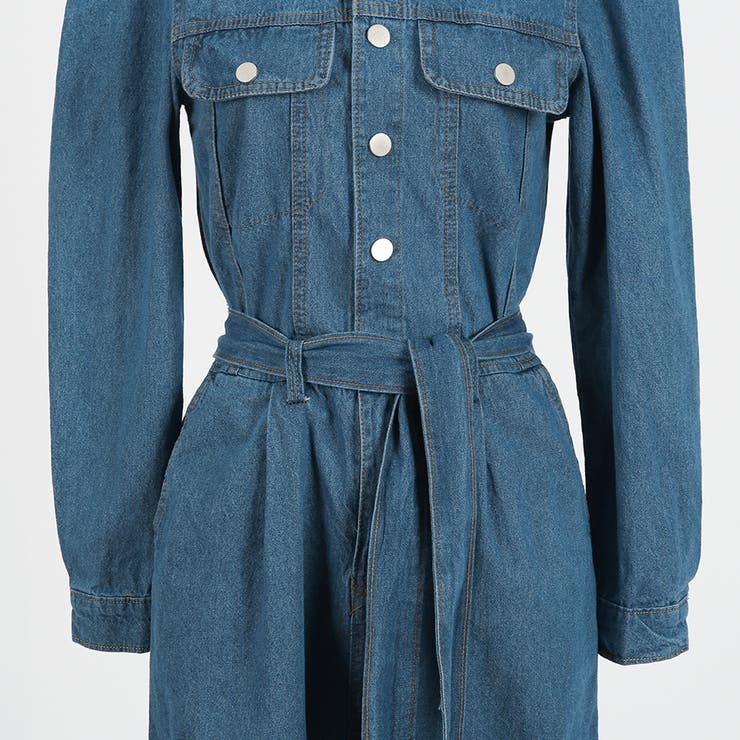 【美品】venit ◡̈ ジャンプスーツ　オールインワン open collar belted assort l/s jump suit / 開襟ベルト付き