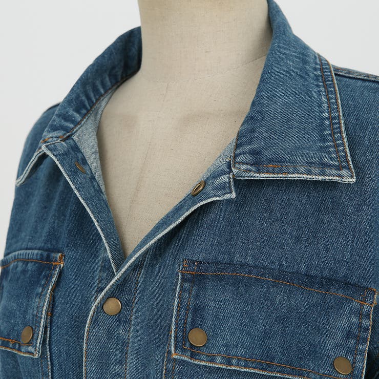センターボタンデニムワンピース ウエストマーク スリット | PREMIUM K | 詳細画像20 