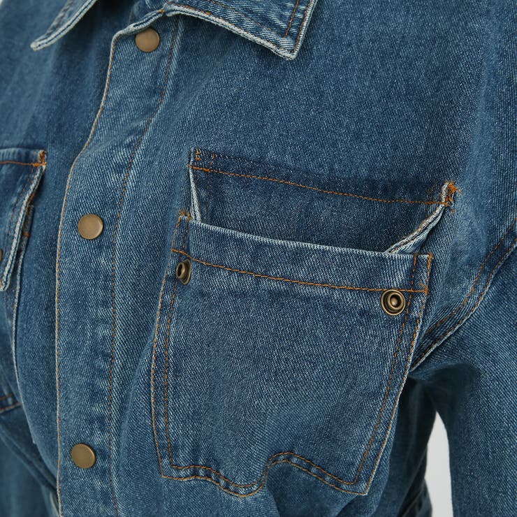 センターボタンデニムワンピース ウエストマーク スリット | PREMIUM K | 詳細画像22 