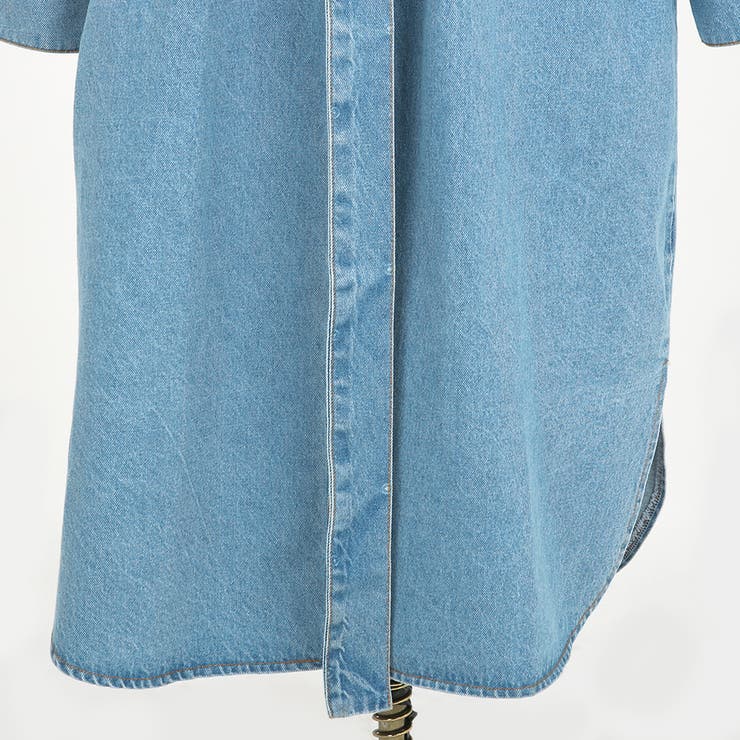 2WAYベルテッドデニムワンピース ロングワンピース シャツ