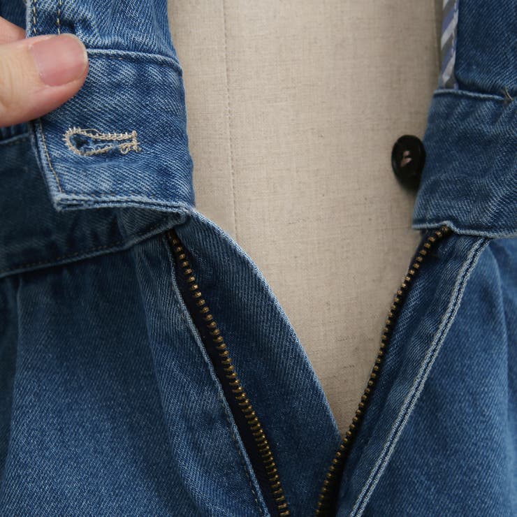 テーラードカラーデニムワンピース ウエストマーク フロントスリット | PREMIUM K | 詳細画像30 