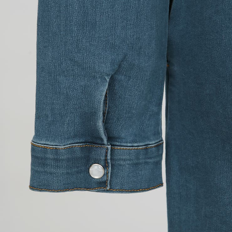 ブルーデニムスリムワンピース ミニワンピース Hライン | PREMIUM K | 詳細画像21 