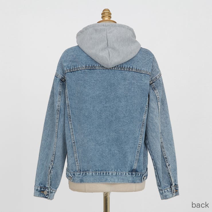 2WAYフードデニムジャケット 重ね着風 ドッキング | PREMIUM K | 詳細画像15 