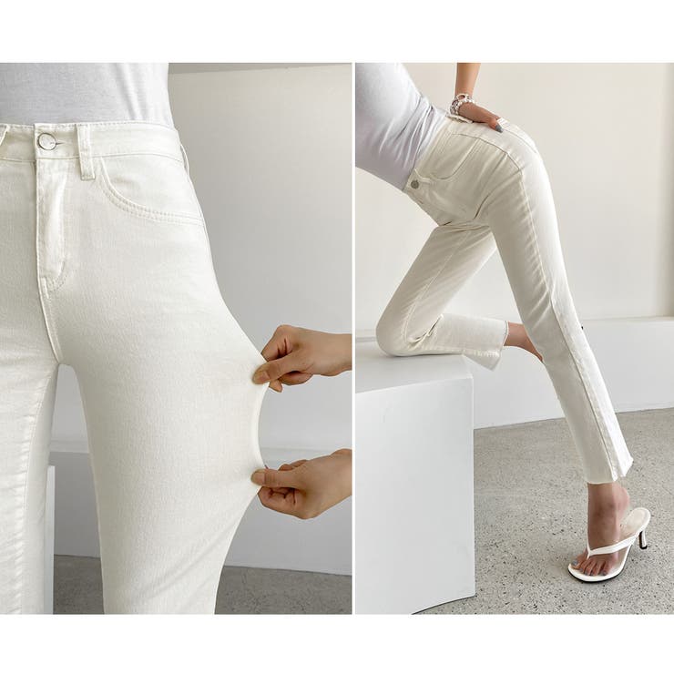 アンクルマシュマロパンツ カラーデニム ハイウエスト | PREMIUM K | 詳細画像12 