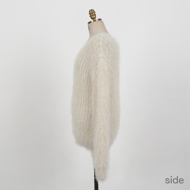 ふわふわワイドネックニット セーター 長袖[品番：AD000013639