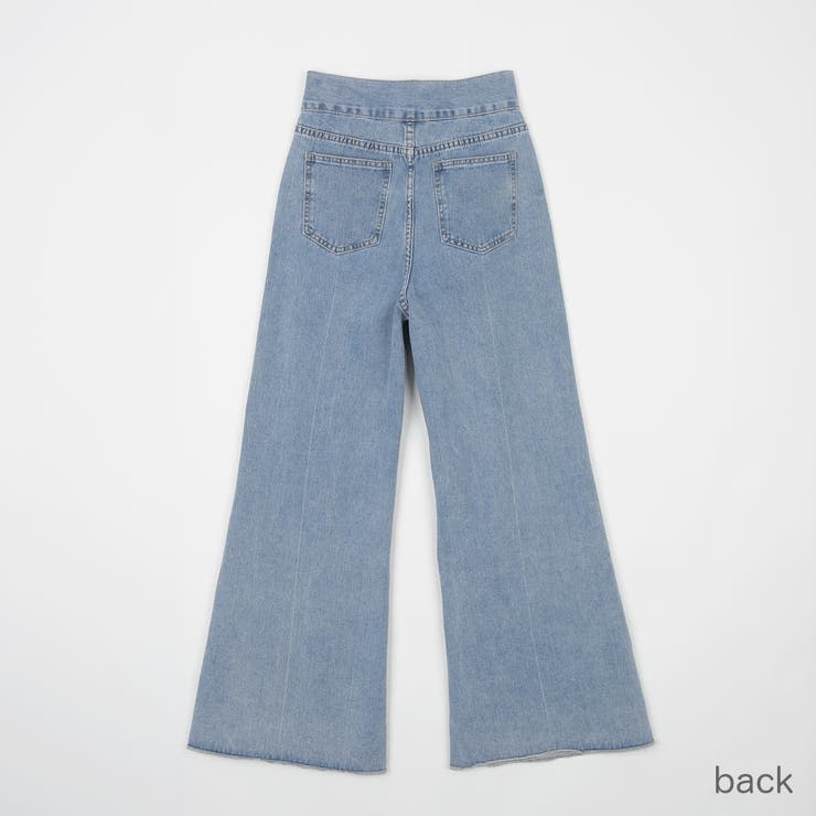 ワイド デニム フレア パンツ ハイウエスト ジーンズ カジュアル デニムパンツ レディース ジーンズ フレアパンツ ボトムス ハイ