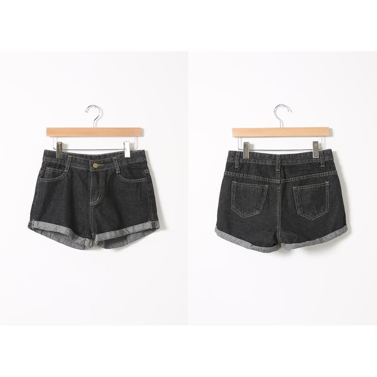 ロールアップショートパンツ ショートデニム ジーンズ[品番