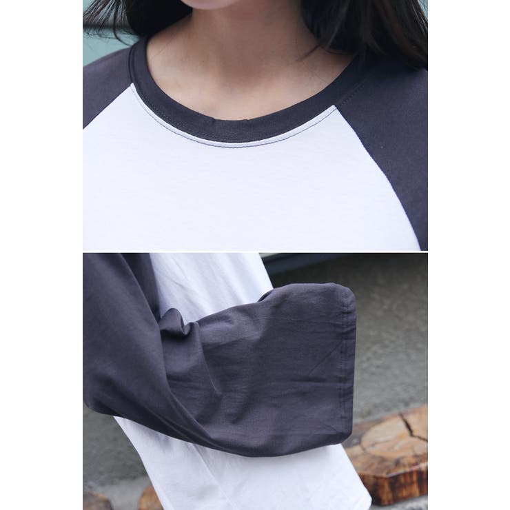 ラグランロングロングTシャツ 袖口広がり フレア袖[品番