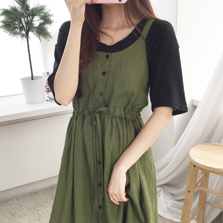 CHICWISH★ウエストマークキャミワンピース☆ ウエストマークキャミワンピース キャミソールワンピース ハイ