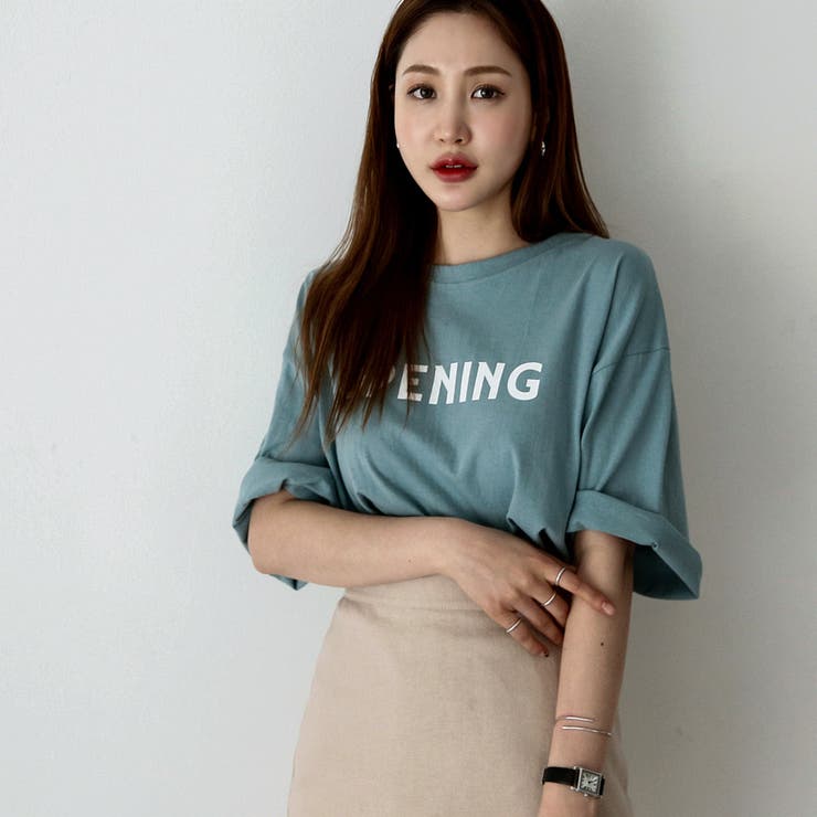OPENINGテキストTシャツ 英字 ドロップショルダー | PREMIUM K | 詳細画像11 
