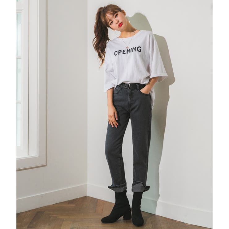 OPENINGテキストTシャツ 英字 ドロップショルダー | PREMIUM K | 詳細画像18 