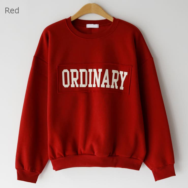 Red | ORDINARYロゴスウェット 裏起毛 トレーナー | PREMIUM K