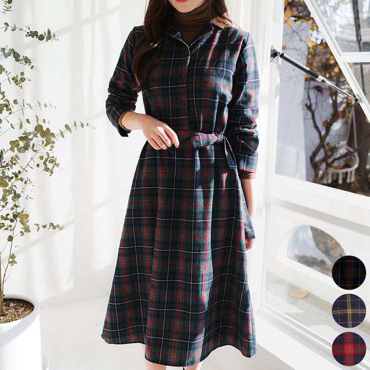 HEIHEI リボンワンピース グレーチェック HEIHEI PRE ORDER SHOP