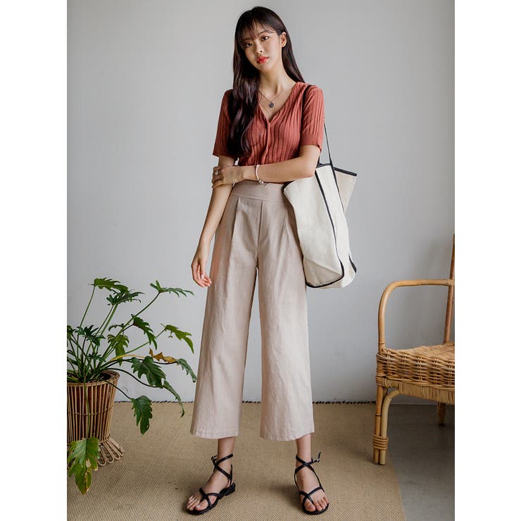 【LOEWE】アップリケ クリンクル コットンブレンド ワイドパンツ 幾何プリントイージーワイドパンツ【洗濯機洗い可