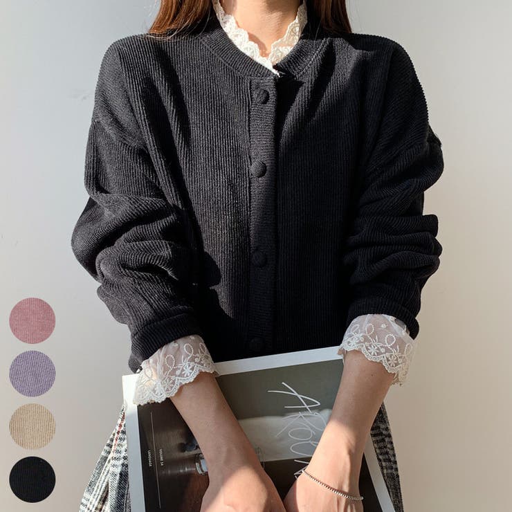 Rene ルネ　異素材レースWジッパーニットカーディガン　未使用 ♡RENE♡ルネ ダブルジップニットジャケット - メルカリ