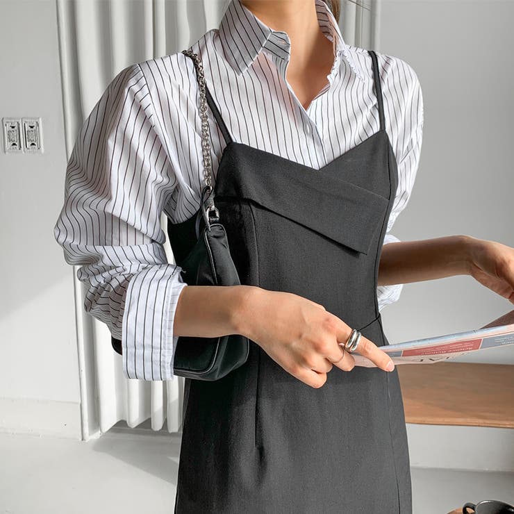 クラシックキャミソールワンピース サイドスリット ハイウエスト | PREMIUM K | 詳細画像3 