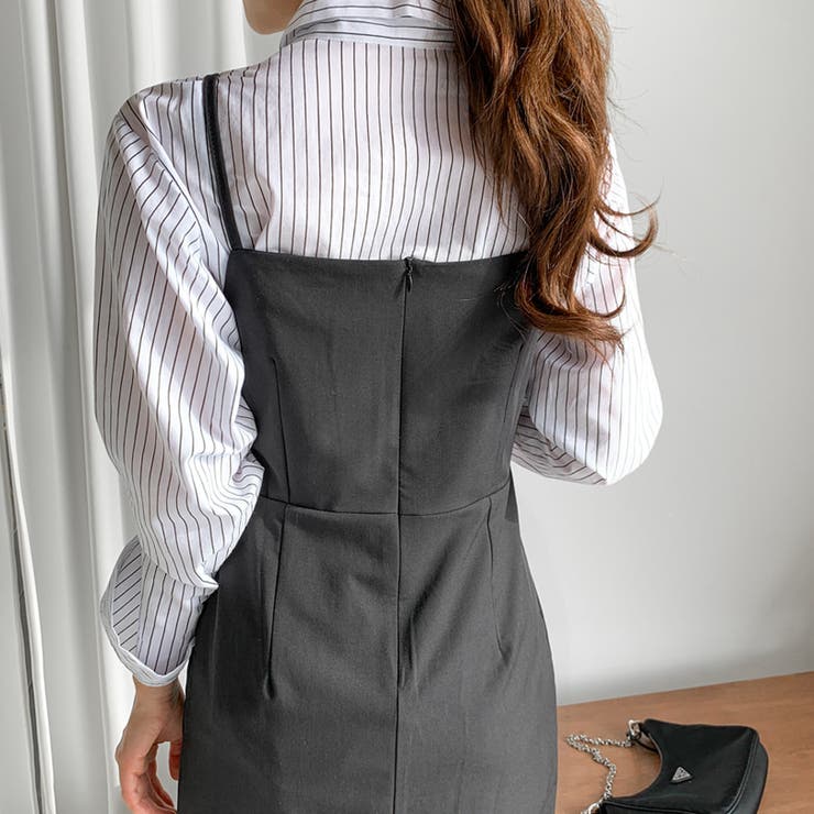 クラシックキャミソールワンピース サイドスリット ハイウエスト | PREMIUM K | 詳細画像4 