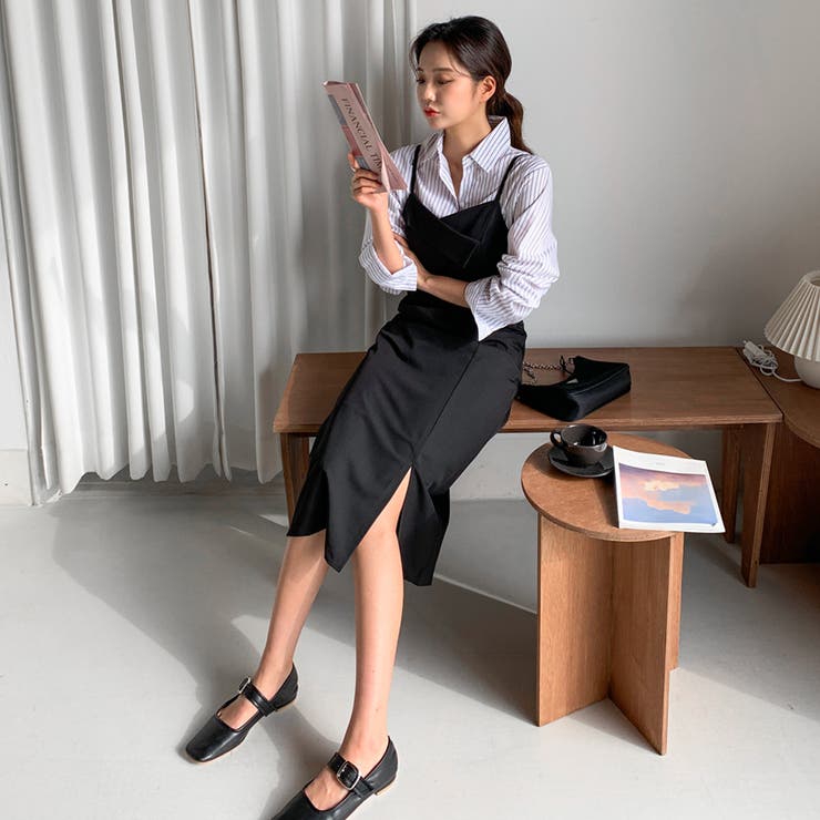 クラシックキャミソールワンピース サイドスリット ハイウエスト | PREMIUM K | 詳細画像8 