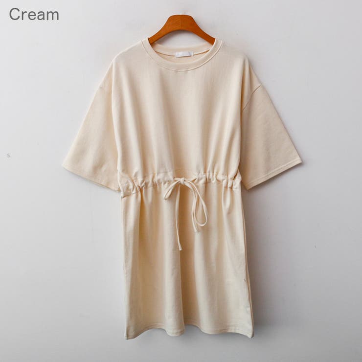 Cream | ウエストマークスウェットワンピース ミニワンピ ミニ丈 | PREMIUM K