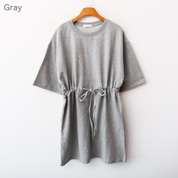 Gray | ウエストマークスウェットワンピース ミニワンピ ミニ丈 | PREMIUM K