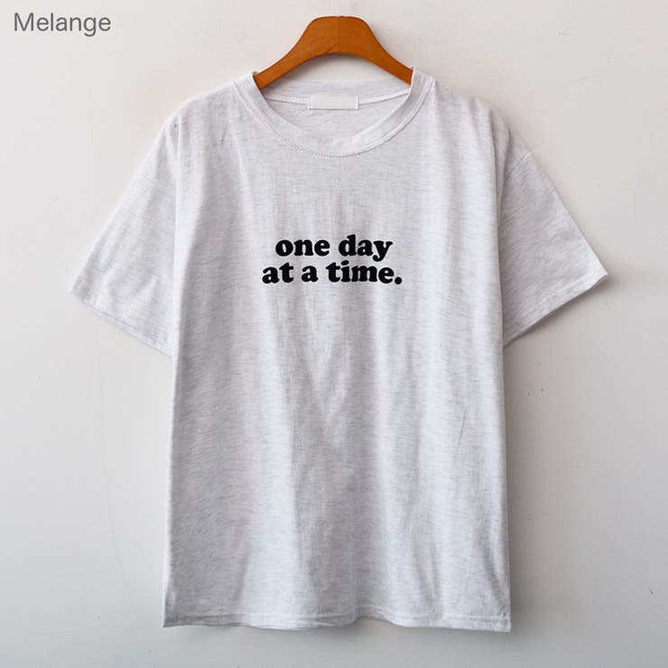 onedayレタリングTシャツ プリント 英字[品番：AD000011927