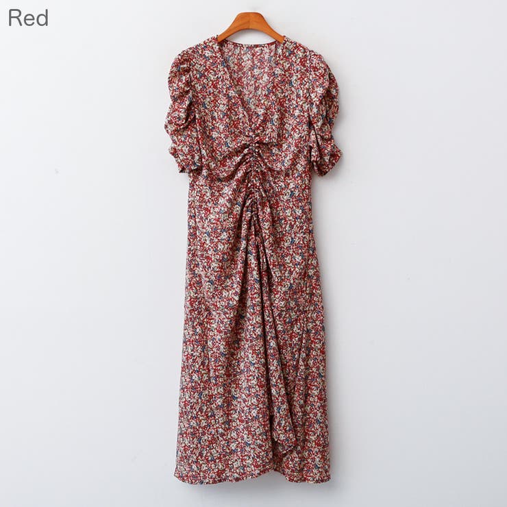 【新品未使用】エメイン　Vネックシャーリングワンピース Vネックシャーリングワンピース｜PETAL ONLINE（ペタルオンライン）