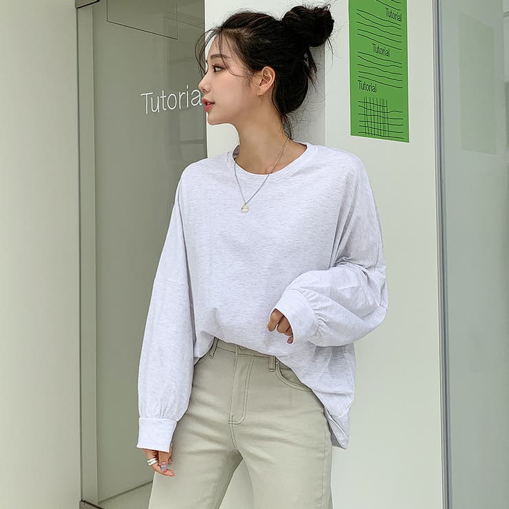 オーバーサイズコットンTシャツ ロングTシャツ スウェットスタイル | PREMIUM K | 詳細画像6 