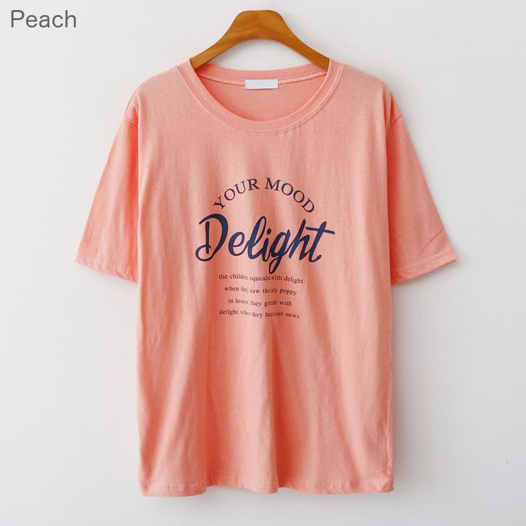 Peach | DelightレタリングTシャツ プリント デザイン | PREMIUM K