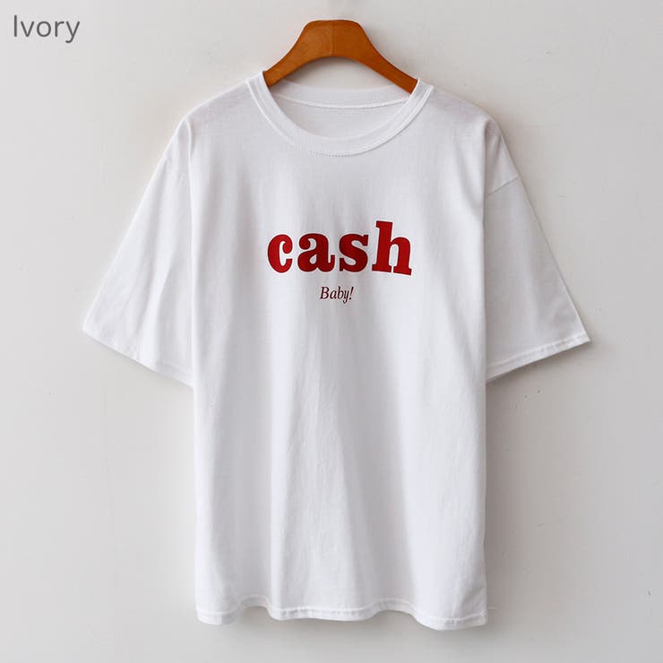 Ivory | cashレタリングTシャツ ロゴT 半袖 | PREMIUM K