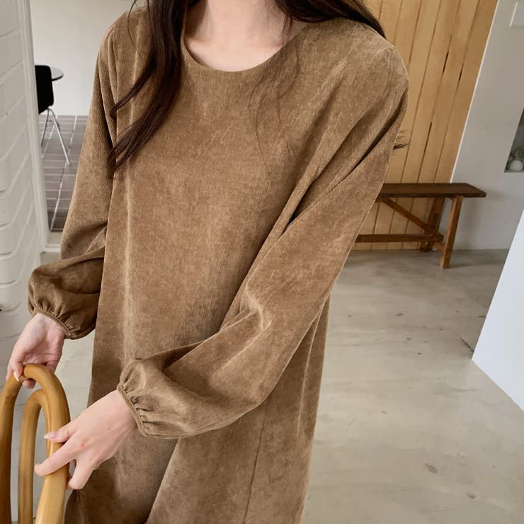 後ろさがりのコーデュロイワンピース ロングワンピース ミディ丈 | PREMIUM K | 詳細画像6 